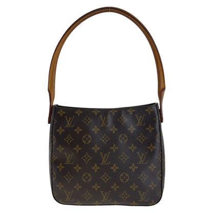 LOUIS VUITTON Shoulder Bag M51146 PVC Brown Gold Metal Monogram LoopingMM