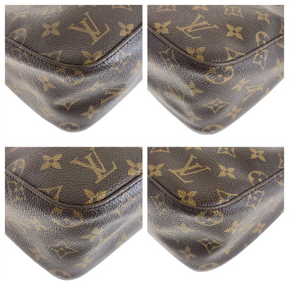 LOUIS VUITTON Shoulder Bag M51146 PVC Brown Gold Metal Monogram LoopingMM