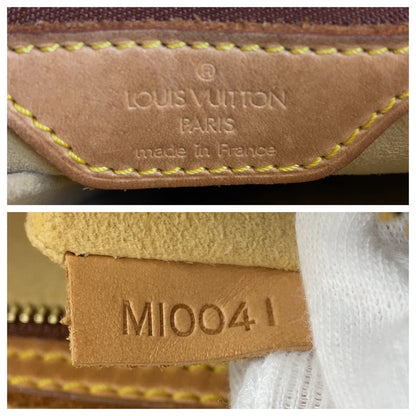 LOUIS VUITTON Shoulder Bag M51146 PVC Brown Gold Metal Monogram LoopingMM