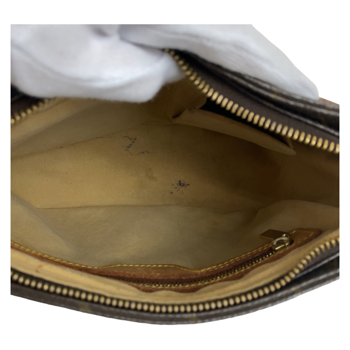 LOUIS VUITTON Shoulder Bag M51146 PVC Brown Gold Metal Monogram LoopingMM