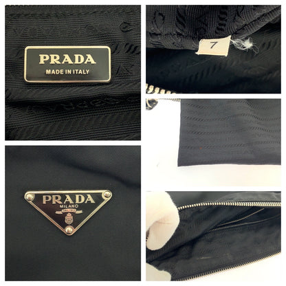 PRADA Shoulder Bag 7 Nylon Black SilverMetal Test Triangle With logo
