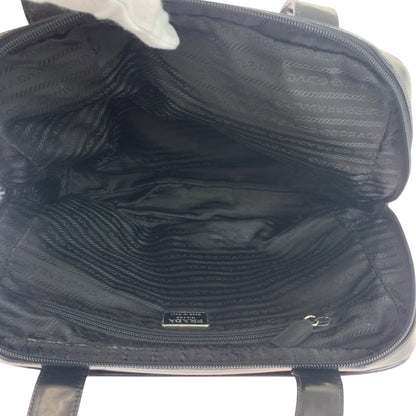 PRADA Tote Bag Nylon Black SilverMetal Test Triangle With logo