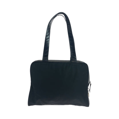 PRADA Tote Bag Nylon Black SilverMetal Test Triangle With logo