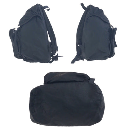 PRADA Backpack Nylon Black SilverMetal Test Triangle With logo