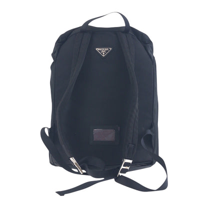 PRADA Backpack Nylon Black SilverMetal Test Triangle With logo