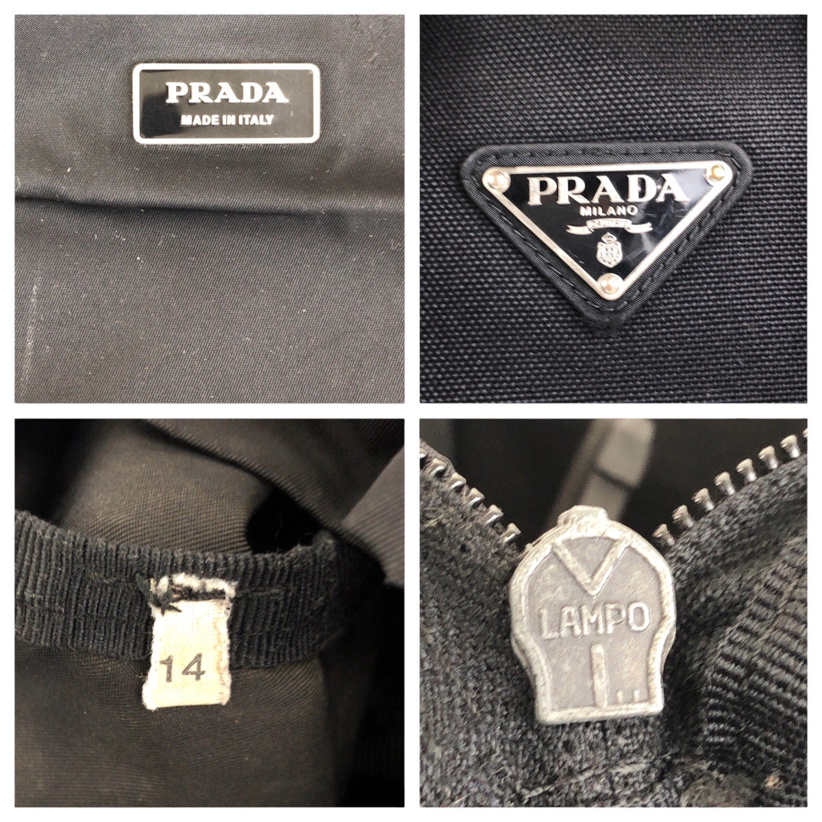 PRADA Backpack Nylon Black SilverMetal Test Triangle With logo