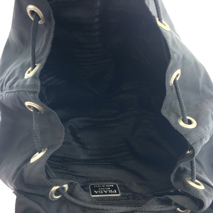 PRADA Backpack Nylon Black SilverMetal Test Triangle With logo