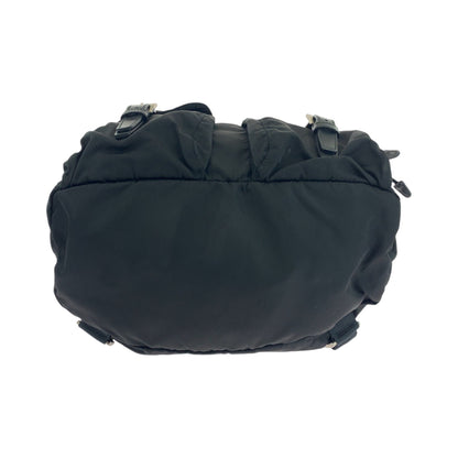 PRADA Backpack Nylon Black SilverMetal Test Triangle With logo