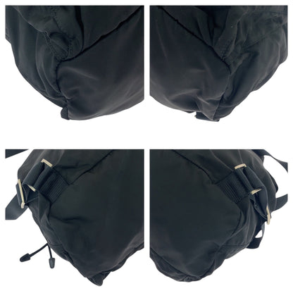 PRADA Backpack Nylon Black SilverMetal Test Triangle With logo