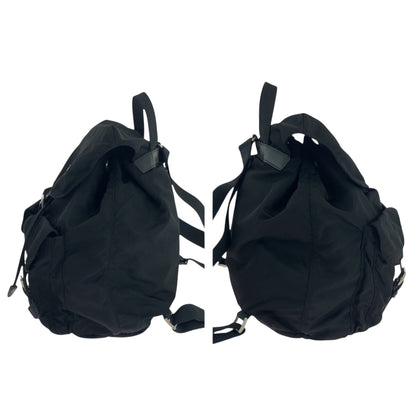 PRADA Backpack Nylon Black SilverMetal Test Triangle With logo