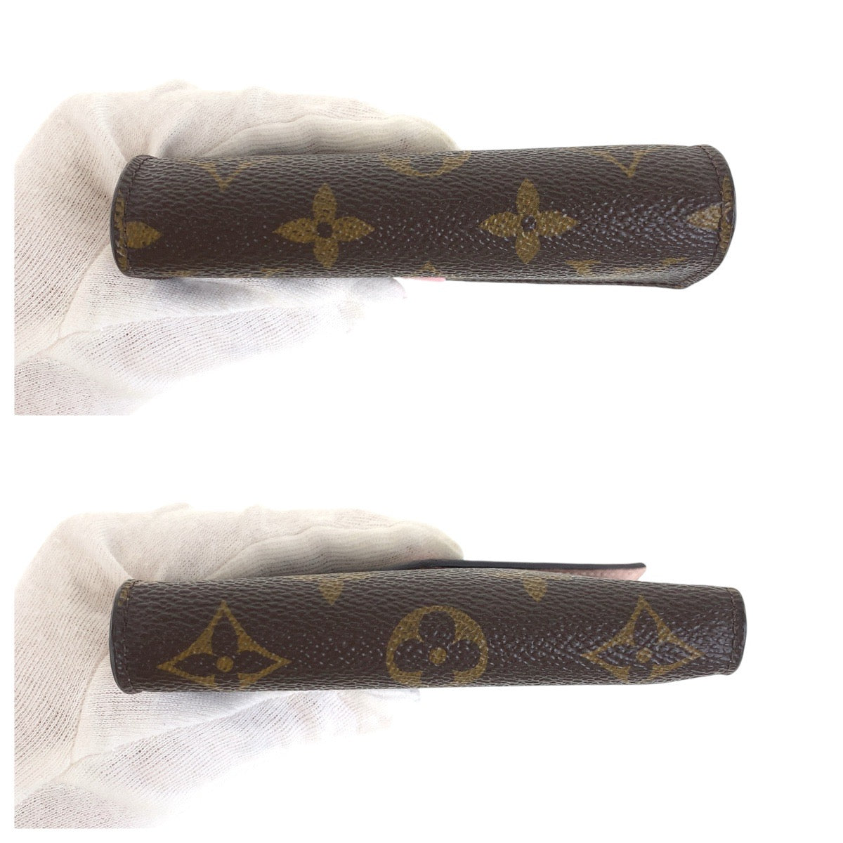 LOUIS VUITTON Tri-fold wallet M62360 PVC Brown Rose Ballerine Pink Gold Metal Monogram Portefeuille Victorine