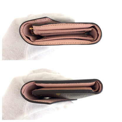 LOUIS VUITTON Tri-fold wallet M62360 PVC Brown Rose Ballerine Pink Gold Metal Monogram Portefeuille Victorine