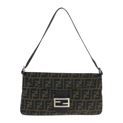 FENDI Shoulder Bag 2384 26796 018 canvas Brown Silver Metal Zucca Pattern