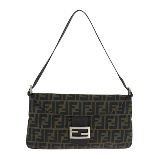 FENDI Shoulder Bag 2384 26796 018 canvas Brown Silver Metal Zucca Pattern
