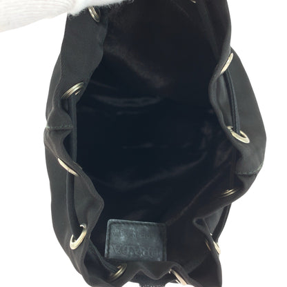 PRADA Pouch 1N0369 Nylon Black SilverMetal Test Triangle With logo