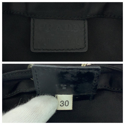 PRADA Pouch 1N0369 Nylon Black SilverMetal Test Triangle With logo