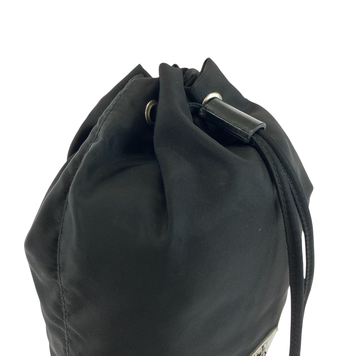 PRADA Pouch 1N0369 Nylon Black SilverMetal Test Triangle With logo