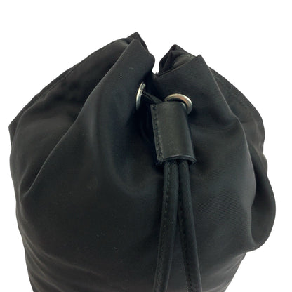 PRADA Pouch 1N0369 Nylon Black SilverMetal Test Triangle With logo