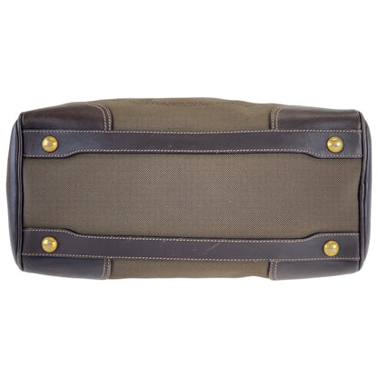 PRADA Shoulder Bag canvas Brown Logo jacquard