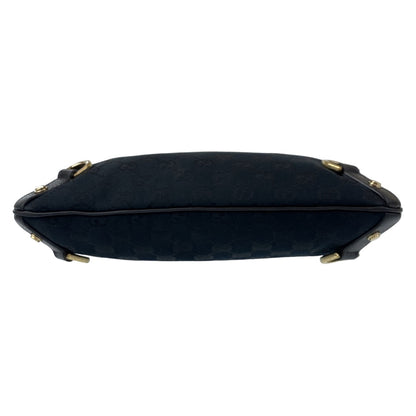 GUCCI Shoulder Bag 131326 GG canvas Black GoldMetal Abbey
