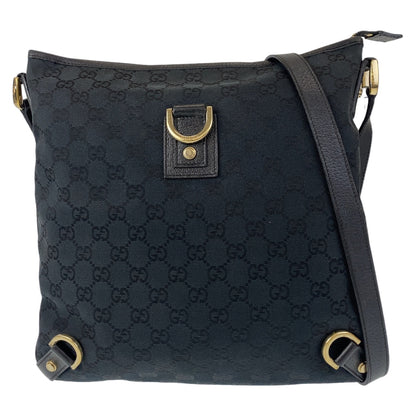 GUCCI Shoulder Bag 131326 GG canvas Black GoldMetal Abbey