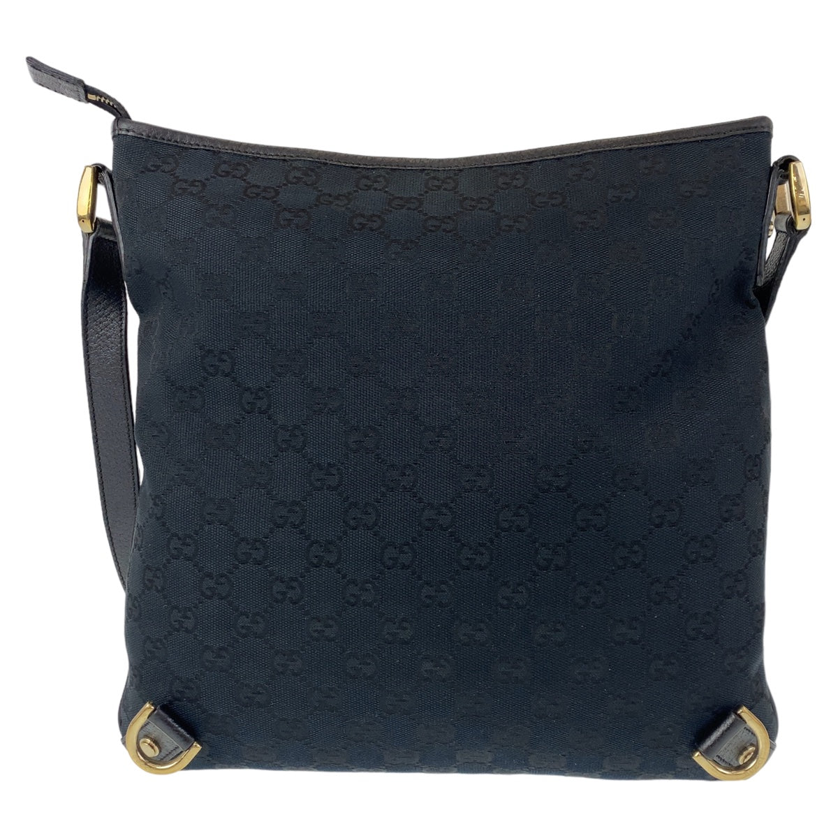GUCCI Shoulder Bag 131326 GG canvas Black GoldMetal Abbey