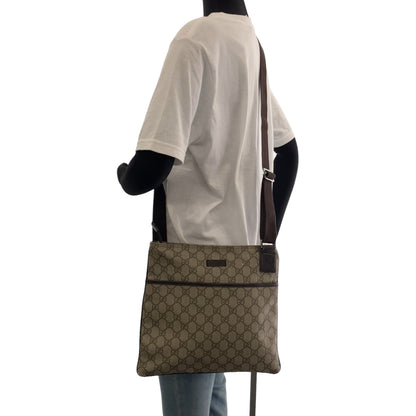 GUCCI Shoulder Bag 141626 GG Supreme Canvas Beige Brown SilverMetal