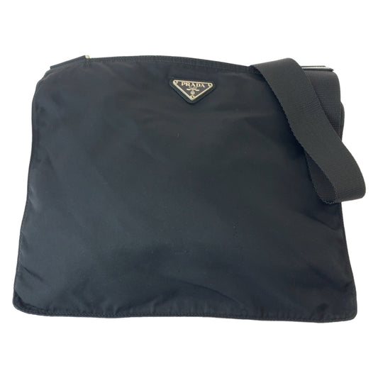 PRADA Shoulder Bag VA0053 Nylon Black Silver Metal Test Triangle With logo