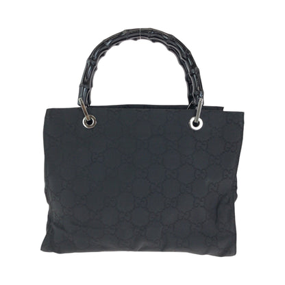 GUCCI Tote Bag 002 1015 GG canvas Black SilverMetal Bamboo