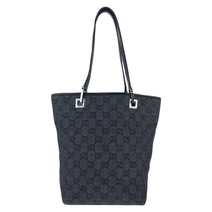 GUCCI Tote Bag 31244 GG canvas Black Silver Metal GG pattern