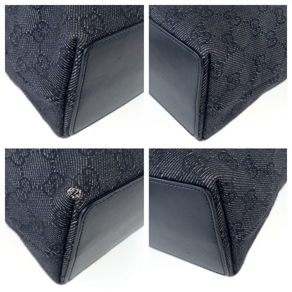 GUCCI Tote Bag 31244 GG canvas Black Silver Metal GG pattern