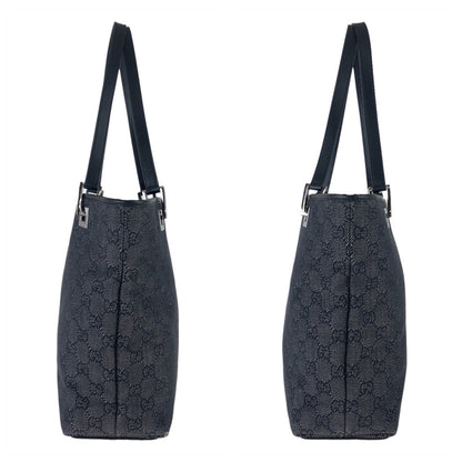GUCCI Tote Bag 31244 GG canvas Black Silver Metal GG pattern