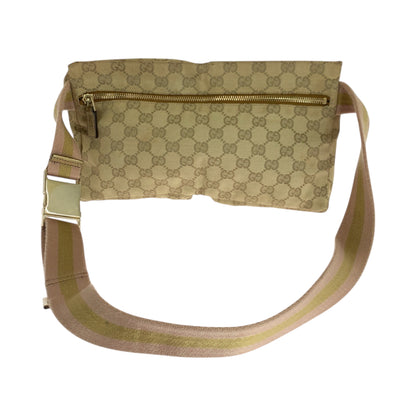 GUCCI Waist bag 28566 GG canvas Beige Gold Pink GoldMetal Sherry line