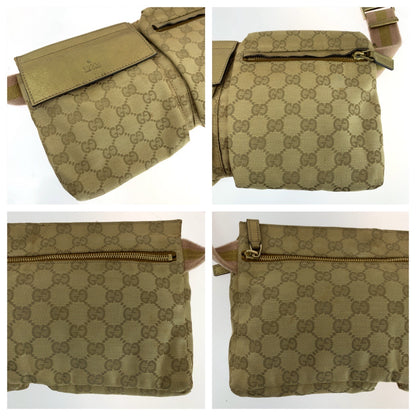 GUCCI Waist bag 28566 GG canvas Beige Gold Pink GoldMetal Sherry line