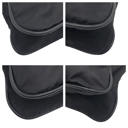 PRADA Shoulder Bag Nylon Black SilverMetal Test Triangle With logo