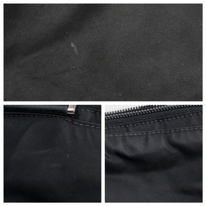 PRADA Shoulder Bag Nylon Black SilverMetal Test Triangle With logo
