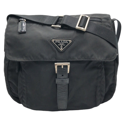 PRADA Shoulder Bag Nylon Black black Test Triangular logo