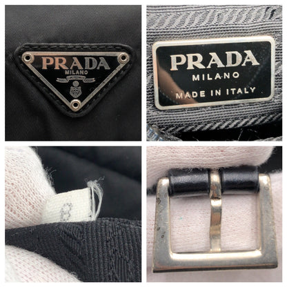PRADA Shoulder Bag Nylon Black black Test Triangular logo
