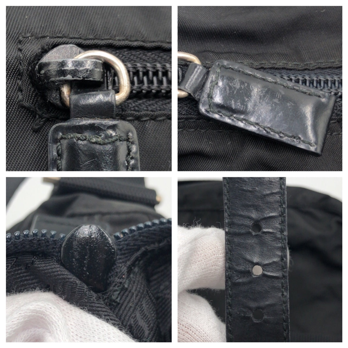 PRADA Shoulder Bag Nylon Black black Test Triangular logo