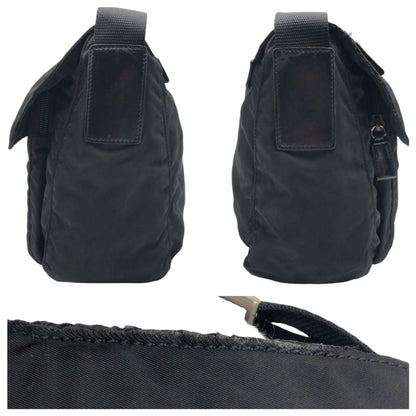 PRADA Shoulder Bag Nylon Black black Test Triangular logo