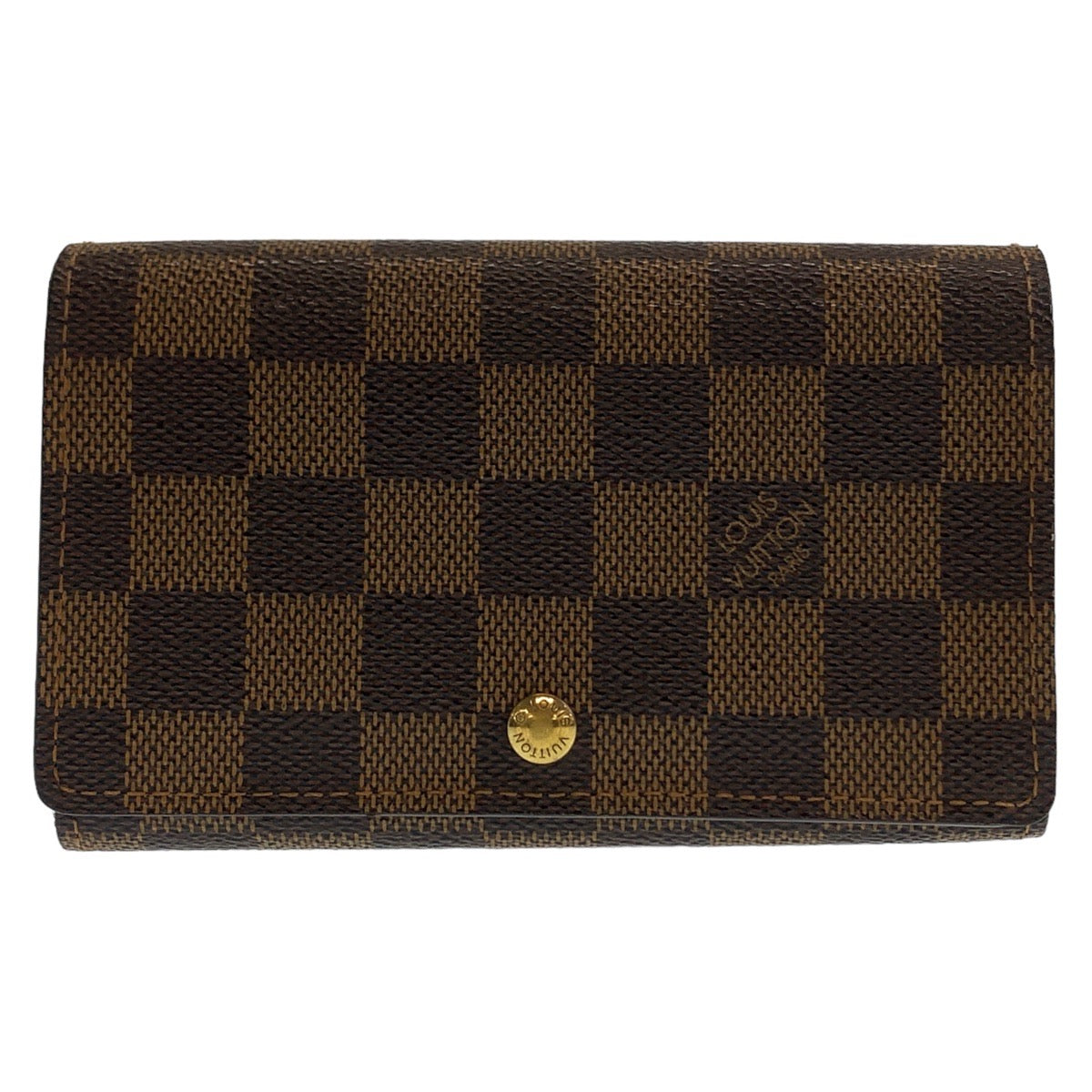 LOUIS VUITTON Bifold Wallet N61730 PVC Brown Gold Metal Damier Portefeuille Tresol