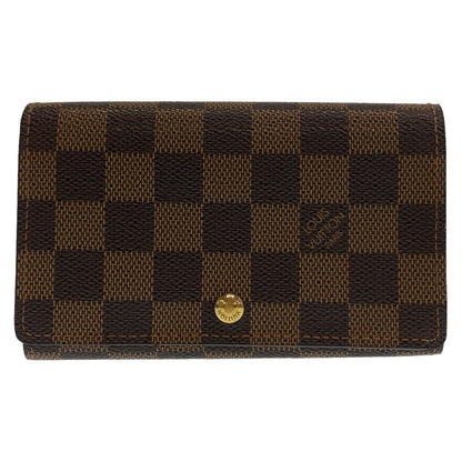 LOUIS VUITTON Bifold Wallet N61730 PVC Brown Gold Metal Damier Portefeuille Tresol