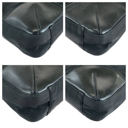 PRADA Tote Bag Nylon Black SilverMetal Test Triangle With logo