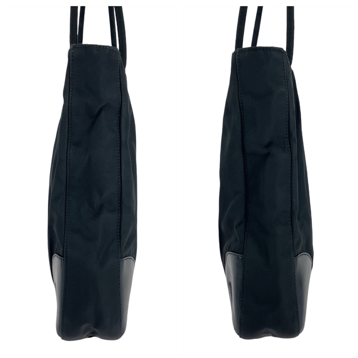 PRADA Tote Bag Nylon Black SilverMetal Test Triangle With logo