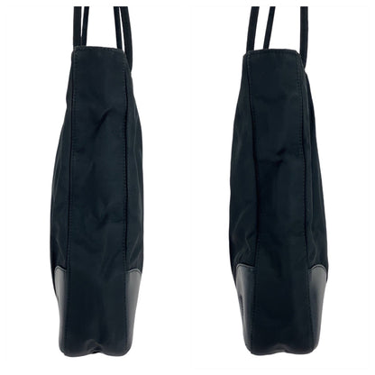 PRADA Tote Bag Nylon Black SilverMetal Test Triangle With logo