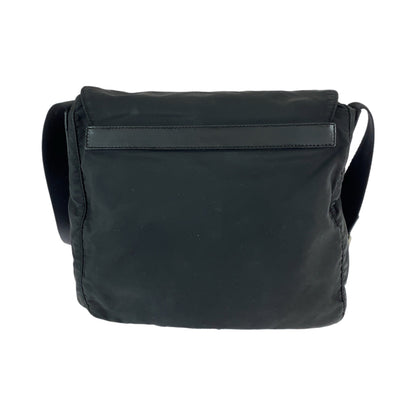 PRADA Shoulder Bag Nylon Black SilverMetal Test Triangle With logo