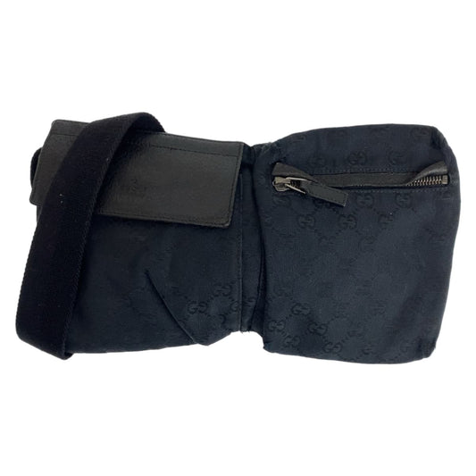 GUCCI Waist bag 28566 GG canvas Black SilverMetal
