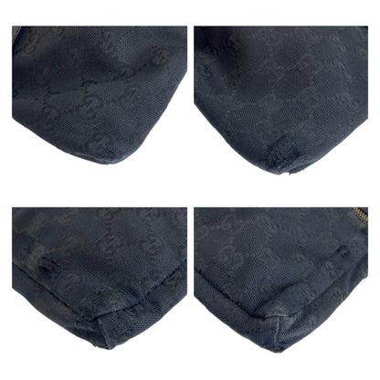 GUCCI Waist bag 28566 GG canvas Black SilverMetal