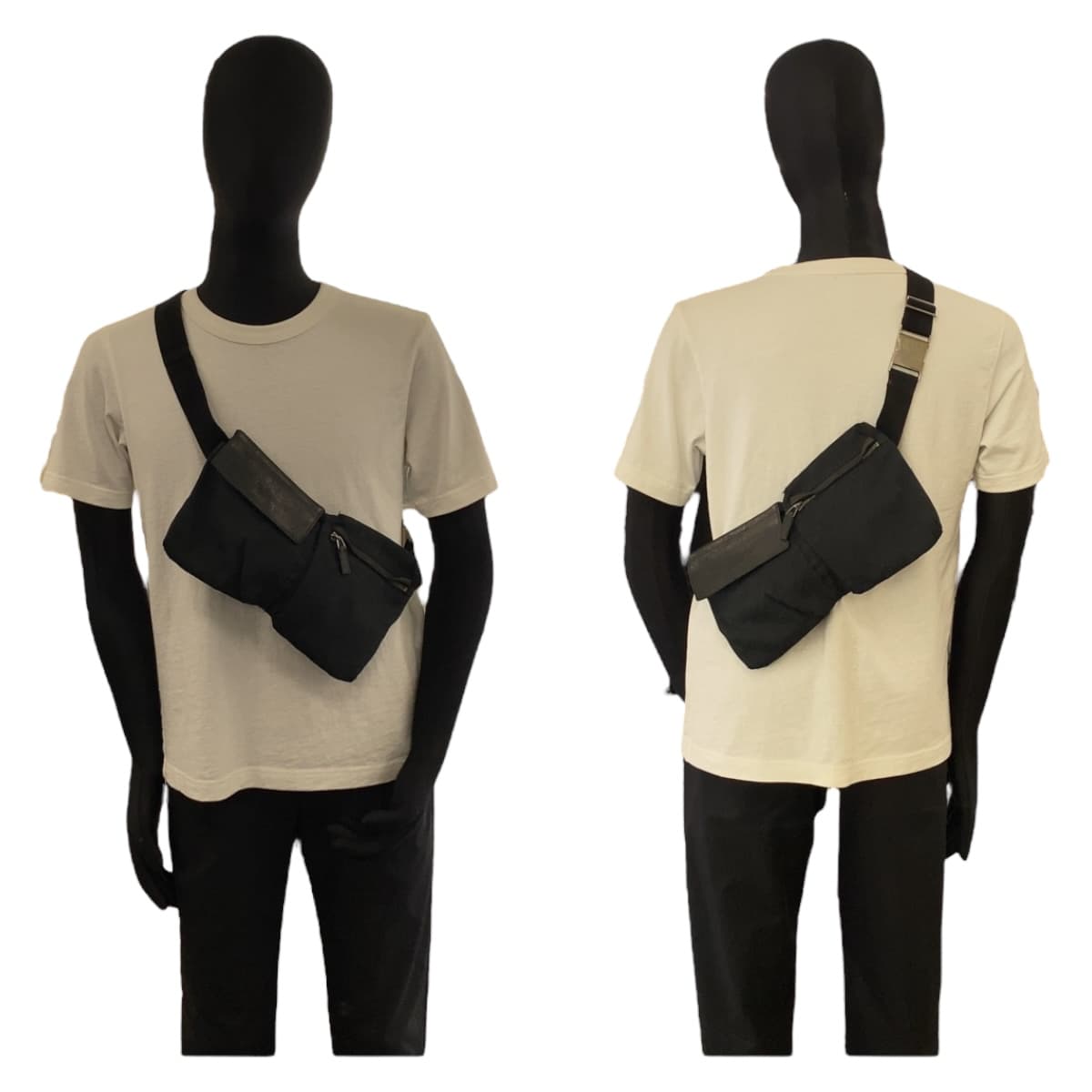 GUCCI Waist bag 28566 GG canvas Black SilverMetal
