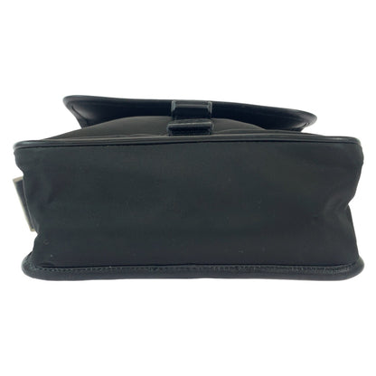 PRADA Shoulder Bag Nylon Black SilverMetal Test Triangle With logo